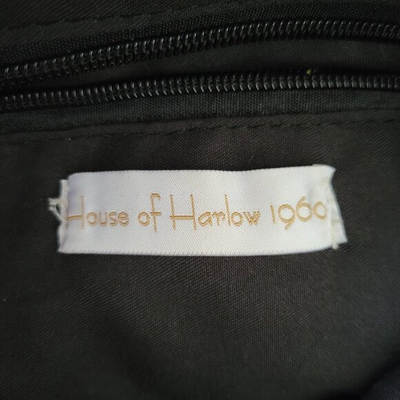 House of Harlow1960 Cream & Black Bucket Crossbody Purse Bag. Faux Fur EUC - Picture 8 of 16